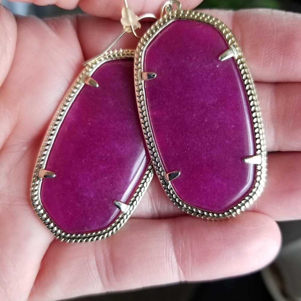 Kendra Scott Danielle earrings in purple.